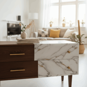 Covering meuble : Résultat final du relooking d'un meuble avec un film décoratif